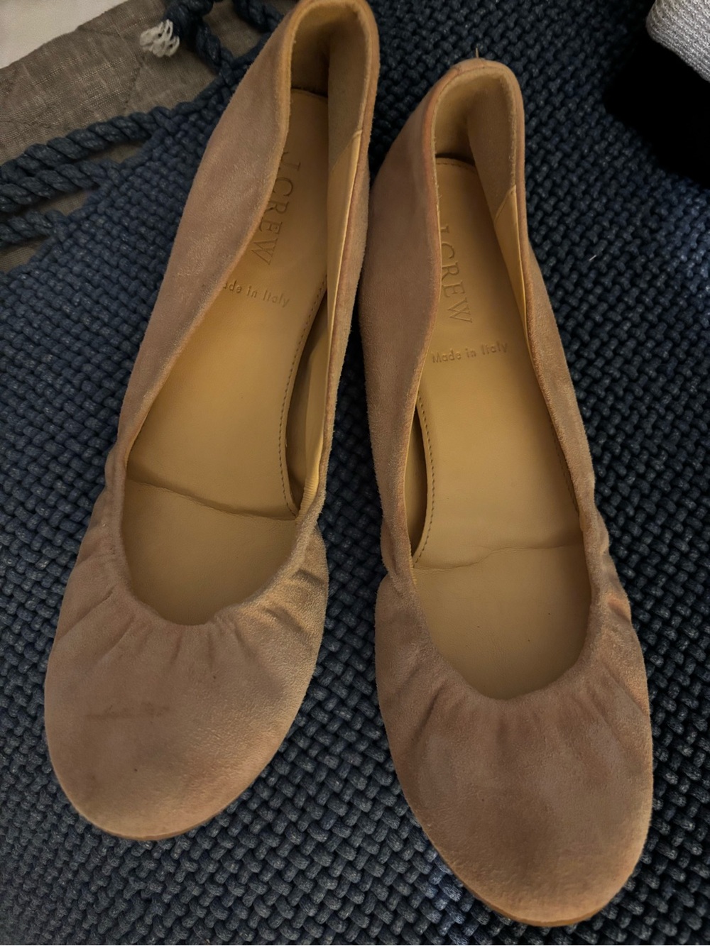 J. Crew Tan Suede Ballet Flats
